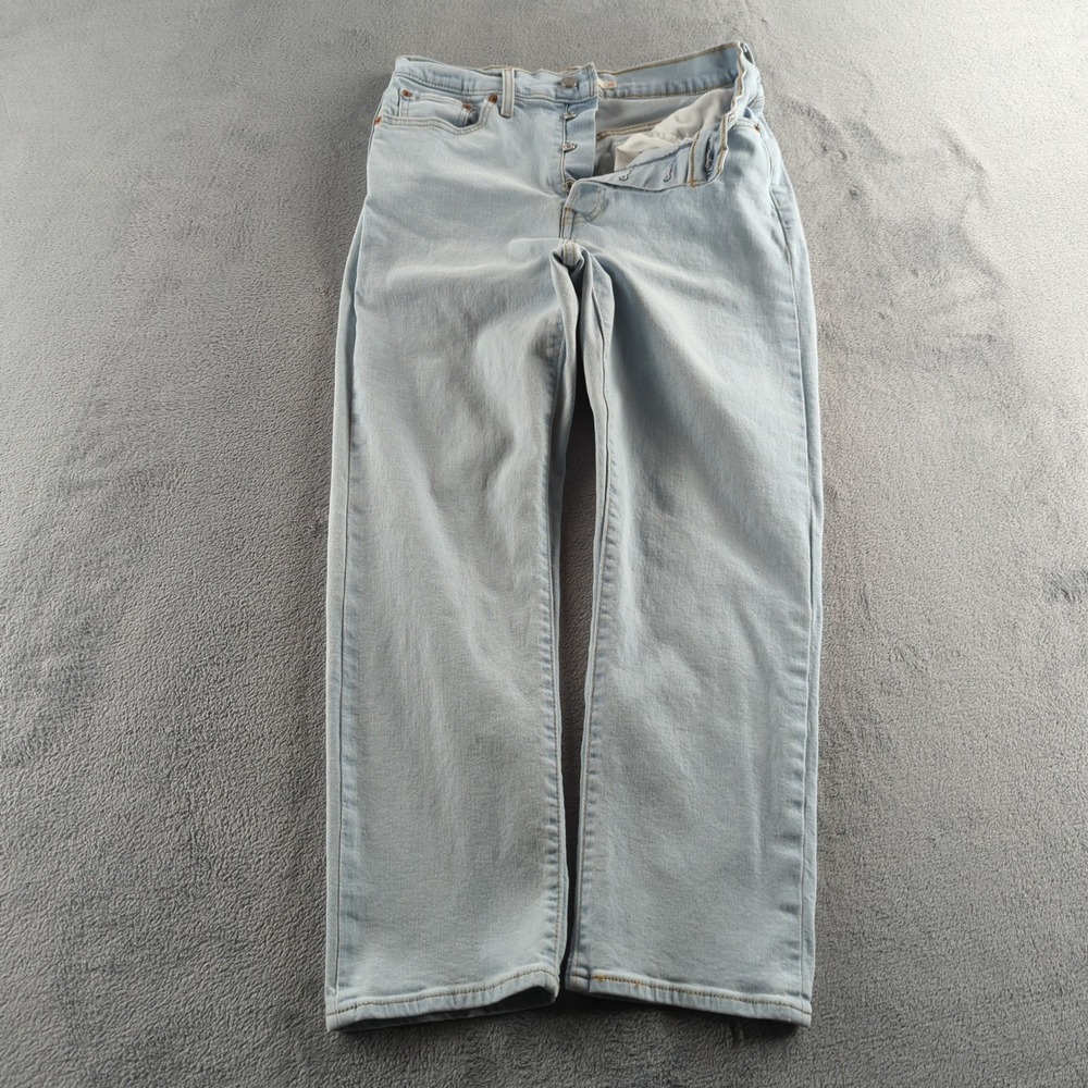 Levis Jeans Wedgie Straight Womens 30 Blue Light Wash Denim Faded Stretch